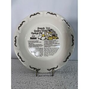 VTG Watkins French Country Style Cheese Pie Recipe Plate Ceramic 1983 11 Inch